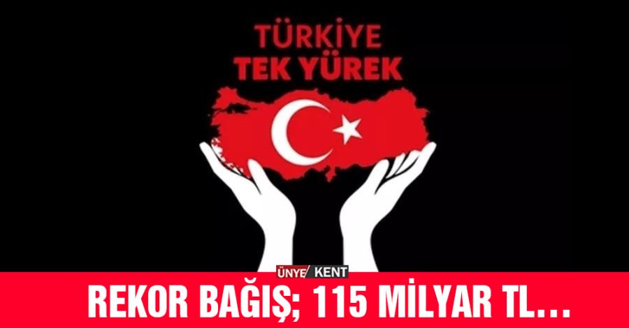 Rekor bağış; 115 milyar TL…