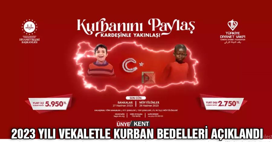  2023 yılı vekaletle kurban bedelleri açıklandı