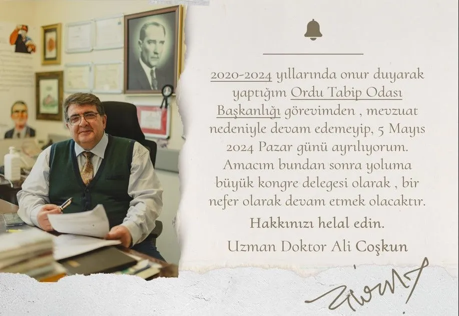 Ali Coşkun, Büyük Kongre Delegeliğine aday oldu