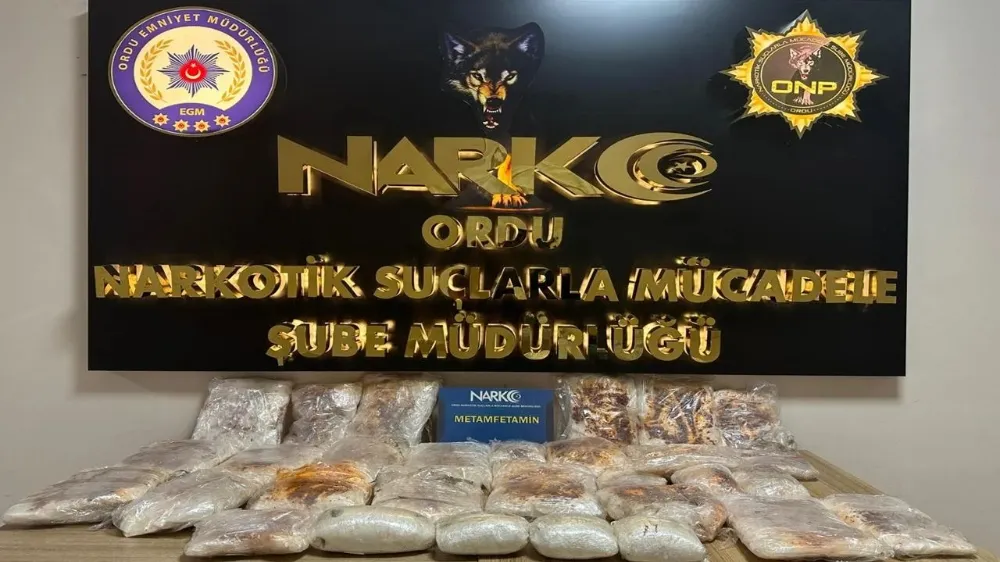Ordu’da aramada 25 kilo metamfetamin ele geçirildi
