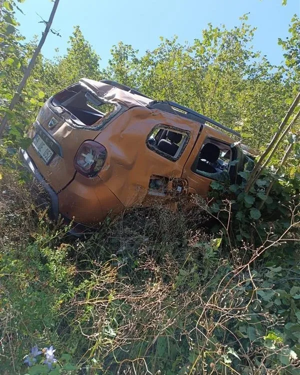 Otomobil fındık bahçesine uçtu!